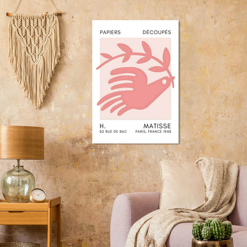 Artfulprints Poster Matisse - Peace dove taupe   - 70x100 cm - Taupe