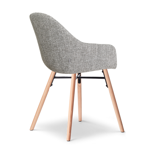Nolon Nena-Mae eetkamerstoel grijs blend - houten onderstel