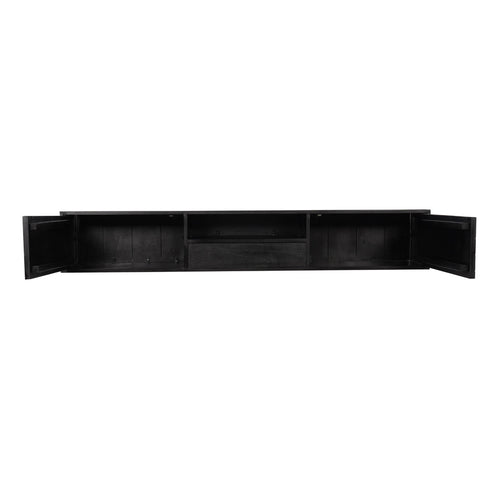 StarFurn Zwevend Tv-meubel New York - Zwart Hout - 200x35x33cm