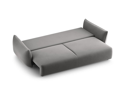 Cosmopolitan Design Slaapbank met opbergdoos Matera 3-zits, flueel grijs - 108x240x86cm