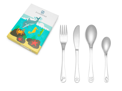 Zilverstad - Kindercouvert Zeedieren - 4 delig - RVS