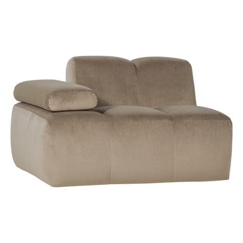 WOOOD 1-zits bank arm links Mojo - Velvet - Khaki - 74x124x97