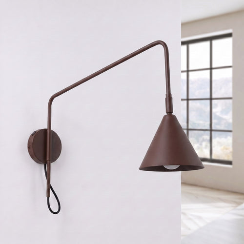 Sollux Lighting Wandlamp NOX 1 bruin met schakelaar - 14x61x30cm