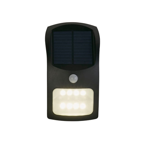 Searchlight Solar Buitenwandlamp Zwart Metaal & Wit Polycarbonaat