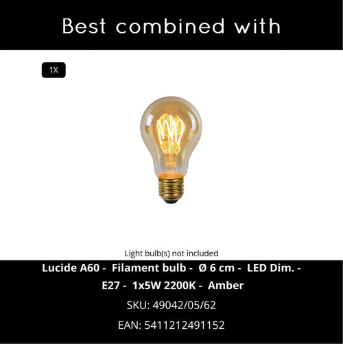 Lucide hanglamp SIEMON - 1xE27 - Okergeel - vtwonen shop