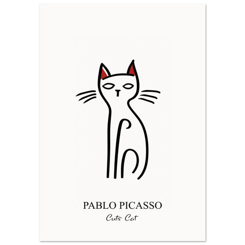 Artfulprints  Pablo Picasso - Cute cat   poster A4 21x29.7 cm - vtwonen shop