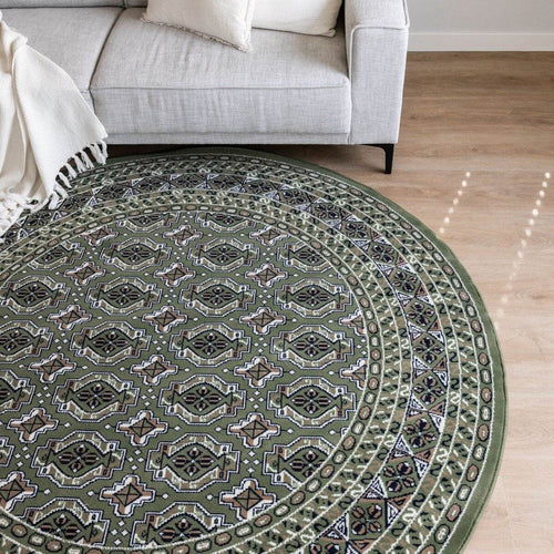 Rond Vintage Vloerkleed Rond Marad Groen Interieur05 - 235 x 235 cm - vtwonen shop