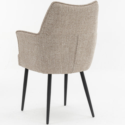 DÉJA Living Eetkamerstoel Zayn - Beige/Zwart - Zithoogte 47cm - Set van 2 - vtwonen shop