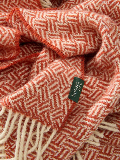 benuta wollen deken Bianca - rood - 130x180 cm