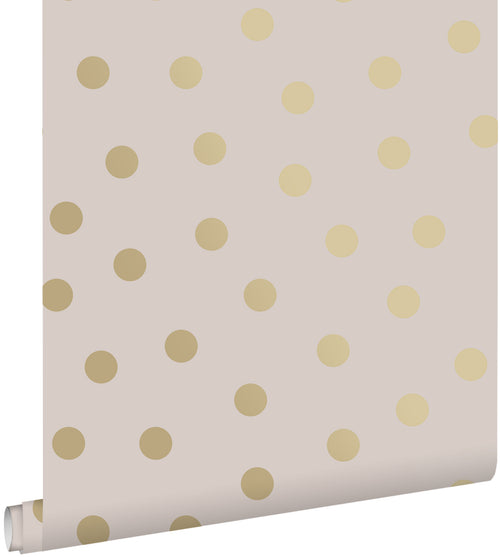 ESTAhome behang stippen zacht roze en goud - 53 cm x 10.05 m - 139244
