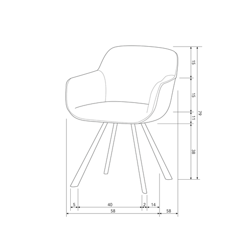 WOOOD eetkamerstoel Juno - Boucle - Zand - 79x58x58 - vtwonen shop