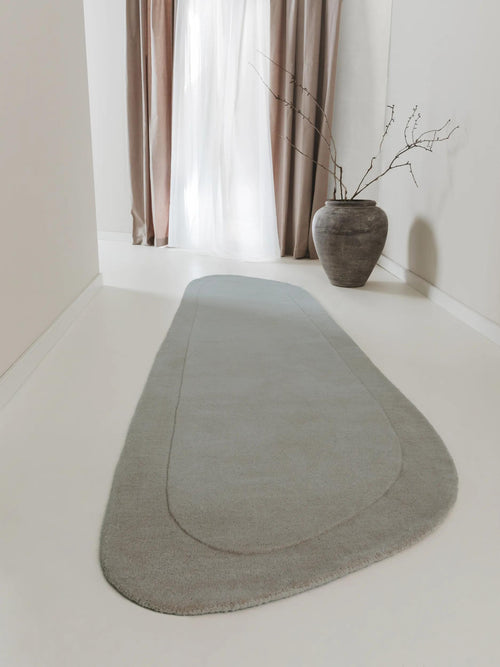 benuta wollen loper Shape - grijs - 80x250 cm