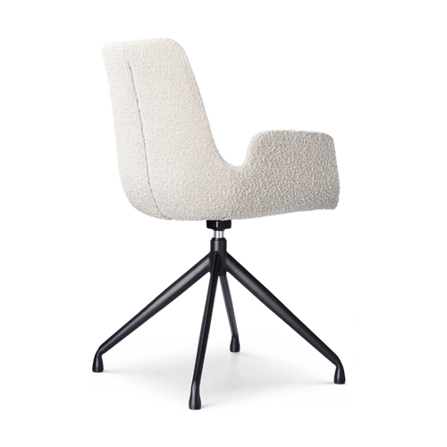 Nolon Nola-Eef Draaibare Eetkamerstoelen Bouclé Beige - Zwart - 2x - vtwonen shop