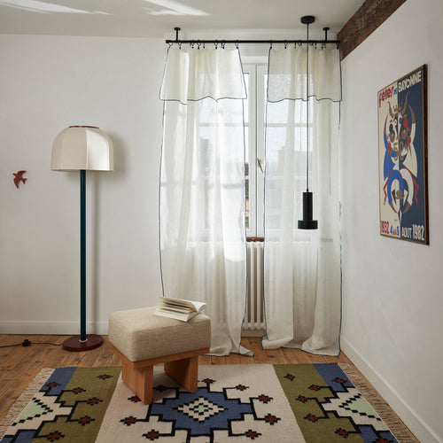 Madura Veiling Shadow hommel puur wit en indigo 200x280 cm