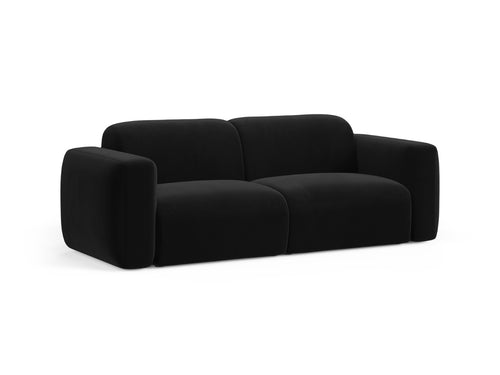 Cosmopolitan Design Modulaire bank Strino 3-zits, flueel zwart - 98x220x78cm