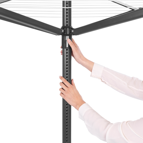 Brabantia Droogmolen Lift-O-Matic, 50 meter met metalen grondanker, doorsnede 45 mm - Anthracite