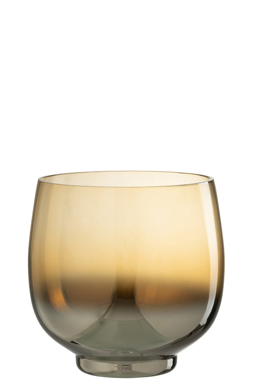 J-Line windlicht Rond - glas - geel/zilver - large - vtwonen shop