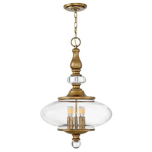 Elstead Wexley - 5-lichts plafondlamp messing, E14