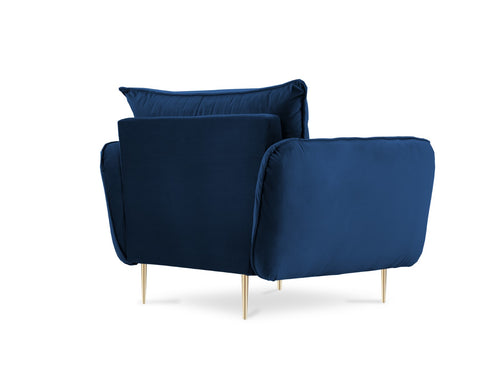 Cosmopolitan Design Fauteuil Vienna flueel, koningsblauw - 94x97x95cm