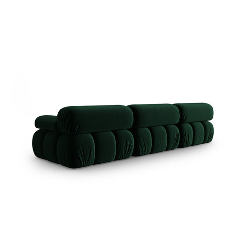 Cosmopolitan Design - Modulaire bank Cortina 3-zits, flueel flessengroen - 94x282x70cm