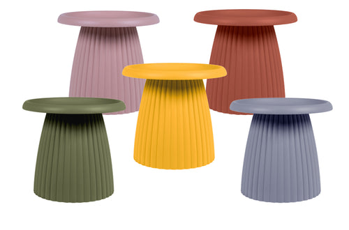 MaximaVida kunststof bijzettafel Mila rond 50 cm muisgrijs