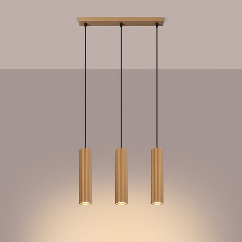 Sollux Lighting Hanglamp KARBON 3L goud - 45x6,5x98cm