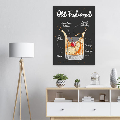 Artfulprints  Old Fashioned cocktail II – Illustratie   poster 50x70 cm - vtwonen shop