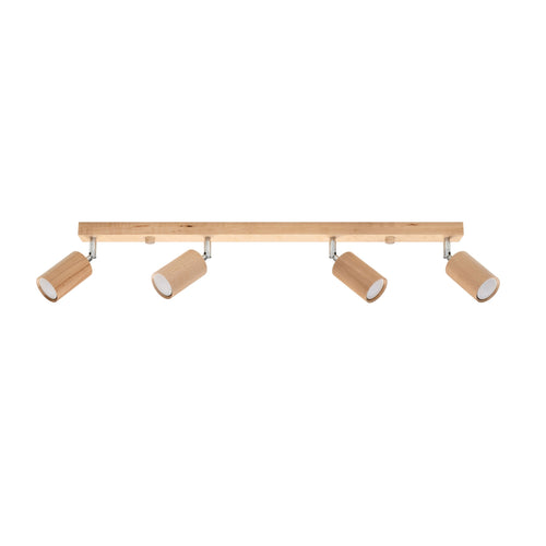 Sollux Lighting Plafondlamp BERG 4 naturel hout - 80x5x20cm