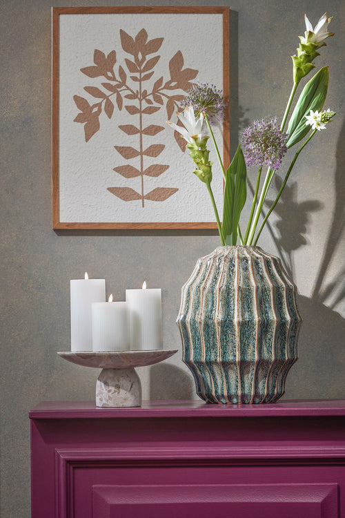 Mica Decorations LED Pilaarkaars - Set van 3 - H15 x Ø8 cm - Wax - Wit - vtwonen shop