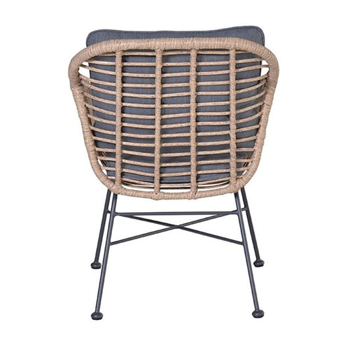Margriet dining fauteuil - carbon black - natural rotan - mystic grey