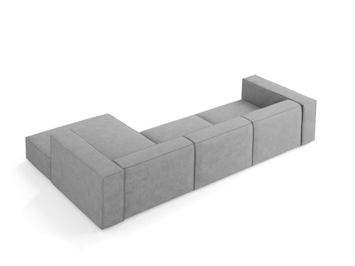 Cosmopolitan Design rechter hoekbank Arendal 4-zits, chenille met ribbeleffect, donkergrijs - 166x284x70cm