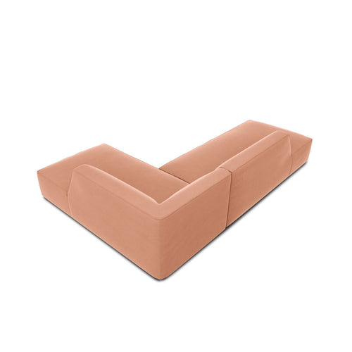 Cosmopolitan Design - Modulaire hoekbank rechts Siena 4-zits, flueel roze - 180x273x69cm