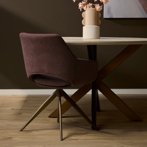 Starfurn Eetkamerstoel Daisy - Paars Stof - Set van 2