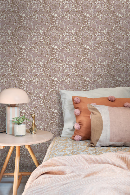 ESTAhome behang vintage bloemen taupe - 50 x 900 cm - 131087 - vtwonen shop
