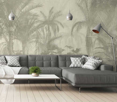 Sanders & Sanders fotobehang jungle-motief grijs en beige - 424 x 280 cm - 640782