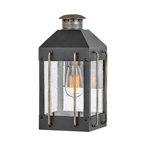Elstead Hinkley Fitzgerald Outdoor Wandlantaarn Getextureerd Zwart met Gepolijst Brons, IP44