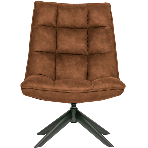 WOOOD draaibare fauteuil Jouke - Kunstleer - Cognac - 97x70x85 - vtwonen shop