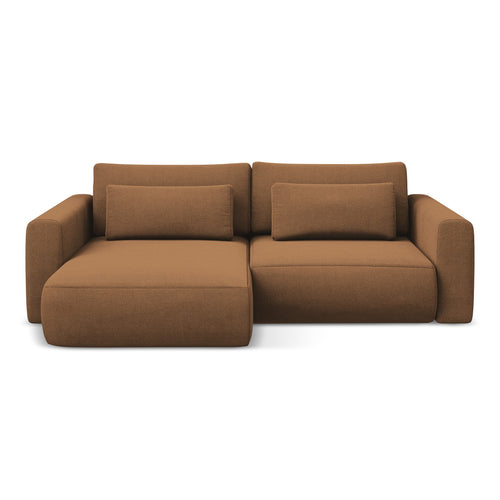 LaMiaSofa hoekbank links Perugia - textuurstof - terracotta - 240x149x82