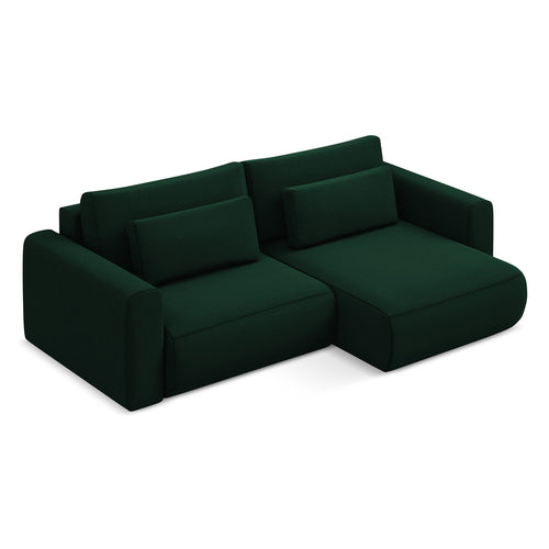 LaMiaSofa hoekbank rechts Perugia - velours - flessengroen - 240x149x82