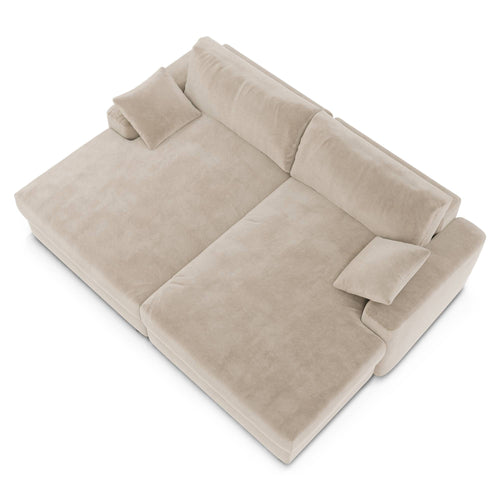 Premium Interiors - Sofa PLUM - fluweel beige 260cm