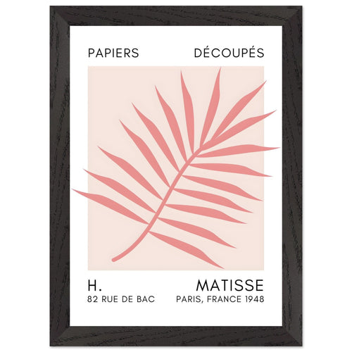 Artfulprints Poster met Lijst Matisse – Floral reef taupe   - A4 21x29.7 cm - Taupe