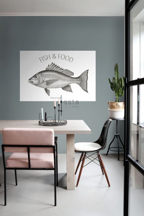 ESTAhome muursticker vis zwart - 145 x 97 cm - 159043