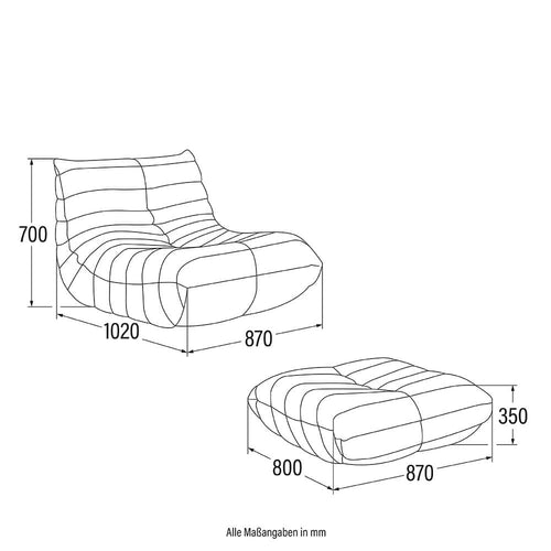 HOME DELUXE Relaxfauteuil met voetenbank CHILL - antraciet 102 x 87 x 70 cm