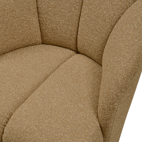 WOOOD draaifauteuil Mojo - Bouclé - Geel/Bruin Melange - 75x68x77 cm - vtwonen shop