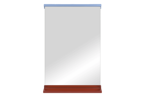 noo.ma Lun wandspiegel 75 x 50 cm - houten frame, Auburn Red & Frosty Blue