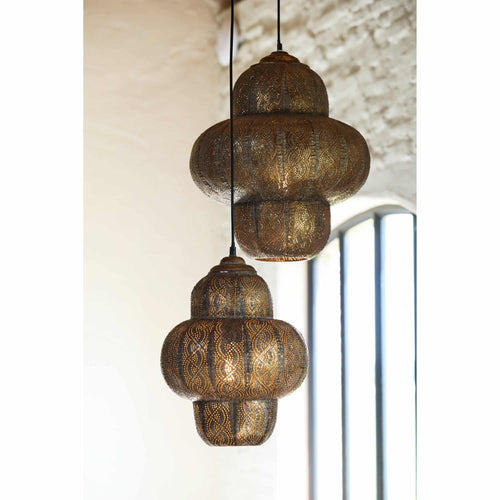 Light & Living hanglamp Ryota - bruin - Ø42cm