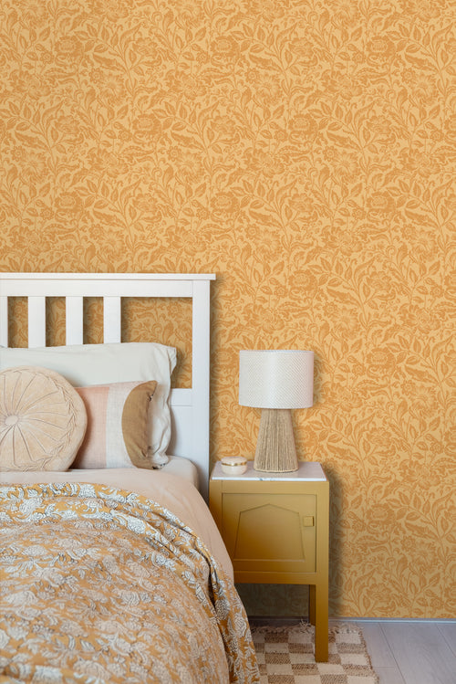 ESTAhome behang vintage bloemen oranje - 50 x 900 cm - 131681