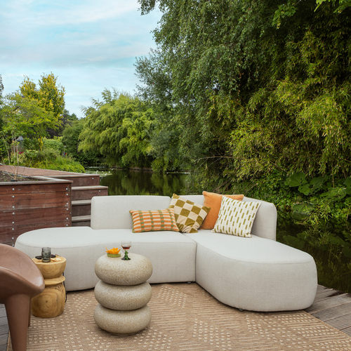 WOOOD loungeset organisch tuin Chios - Aluminium - Naturel - 71x258x168