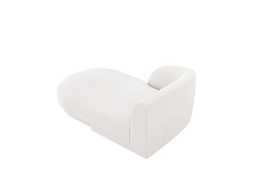 Micadoni - Linker meridiaan "Miley" 2 zitplaatsen, boucle wit - 156x90x70cm