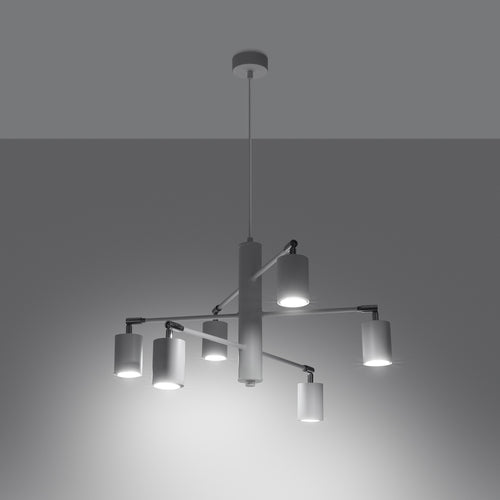 Sollux Lighting Kroonluchter LEMMI 6 wit - 77x77x125cm